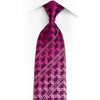 Silver Purple Checkered Rhinestone Silk Necktie Withy Silver Sparkles