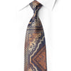 Full-length San-Dee midnight navy silk necktie with gold baroque pattern and crystal rhinestones