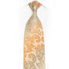 Acanthus On Peach Rhinestone Silk Necktie With Silver