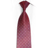 Blue Gold Geometric On Burgundy Rhinestone Silk Tie