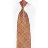 Blue Interlocking Circles On Peach Orange Rhinestone Silk