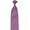 Blue Pink Geometric Rhinestone Silk Necktie With Silver