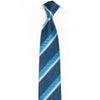 Blue Striped Mens Silk Skinny Tie - 1