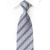 Premierlux Rhinestone Silk Necktie Blue Stripes On Silver 
