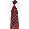 Burgundy Red & Silver Rhinestone Silk Necktie With Silver