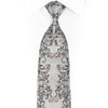 Damask On Silver Rhinestone Silk Tie - 1