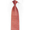 Diagonal Mauve Trellis On Peach Rhinestone Tie With Red