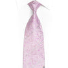 Floral On Pink Silk Necktie With Sparkling Rhinestones - 1
