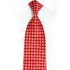 Geometric Floral On Red Rhinestone Silk Tie With Silver