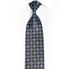 Geometric On NAvy Rhinestone Tie With Metallic Silver