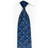 Geometric Rhinestone Pattern On Blue Rhinestone Silk Tie - 1