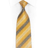 Geometric On Yellow Rhinestone Silk Necktie With Blue