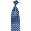 Gold Foulard On Blue Rhinestone Silk Tie - 1
