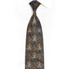 Gold Geometric On Navy Rhinestone Silk Necktie With Gold