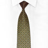 Gold Geometric Silver Striped On Black Rhinestone Tie
