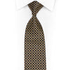 Gold Geometric Squares On Black Rhinestone Silk Necktie