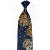 Golden Yellow Anthemion On Navy Rhinestone Silk Tie