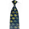 Green Geometric On Navy Blue Rhinestone Silk Tie