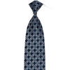 Interlocking Chains On Blue Rhinestone Silk Necktie - 1