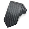 Lalanta Men’s Rhinestone Silk Necktie Jet Black Hematite 