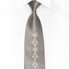 Lalanta Silver Satin Silk Necktie with Rhinestone