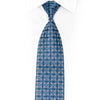 Light Blue Cartouche On Blue Rhinestone Silk Tie - 1