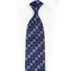 Mauve Blue Checkered Trellis On Navy Blue Rhinestone Tie