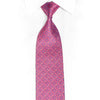 Mauve Geometric On Pink Rhinestone Silk Necktie With Silver