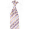 Mauve Off White Striped Rhinestone Tie With Silver Sparkles