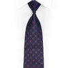 Micro Checkered On Navy Rhinestone Silk Necktie With Purple