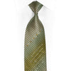 Olive Green Black Striped Rhinestone Silk Tie With Silver