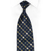 Olive Green Geometric On Navy Rhinestone Silk Tie