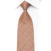 Orange Blue Striped Checker Rhinestone Tie With Silver