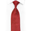 Orange Trellis On Burgundy Rhinestone Silk Necktie - 1