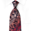 Nina Ricci Mens Silk Rhinestone Necktie Paisley On Burgundy 