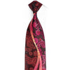 Paisley Floral Waves On Black Rhinestone Silk Necktie