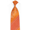 Paisley On Orange Rhinestone Silk Tie With Silver Sparkles