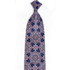 Pink Marrakesh On Blue Rhinestone Silk Tie With Silver
