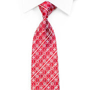 Premierlux Rhinestone Silk Tie Silver Striped Cartouche On 
