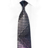 Purple Geometric On Navy Rhinestone Silk Necktie