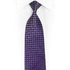 Purple Geometric On Navy Rhinestone Tie With Silver