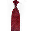 Red Geometric On Burgundy Rhinestone Silk Tie With Gold