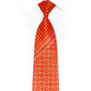 Red & Gold Woven Silk Rhinestone Tie with Geometric Pattern