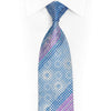 Rhinestone Embellished Silk Necktie – Blue Gradient - 1