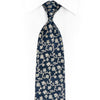 Rhinestone Silk Necktie Gold Vines On Navy - 1