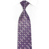 Rhinestone Silk Necktie - Purple Medallion - 1