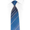 Rhinestone Striped & Silver Micro Checker On Blue Silk Silk