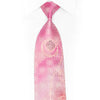 Scrolls On Pink Silk Necktie Sparkling With Crystal