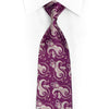 Silver Baroque On Purple Rhinestone Silk Tie