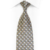 Silver Checkered On Black With Gold Stripes Rhinestone Silk